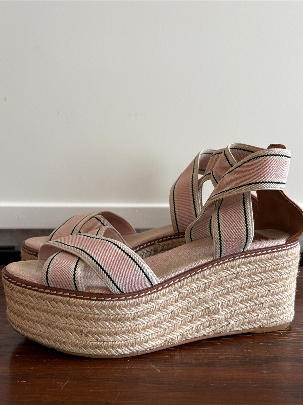 TORY BURCH Frieda Espadrille Platform Sandals Size 7
